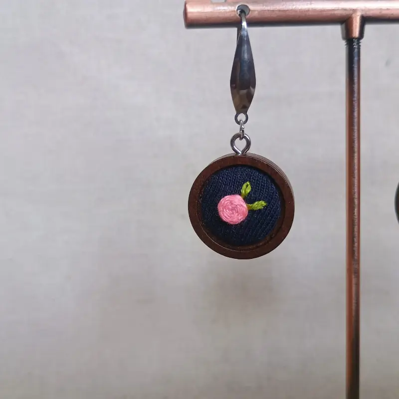 Aros Small Flora Rosa en Madera - Imagen 2