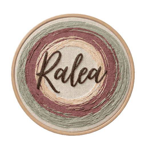 Logo tienda de regalos y accesorios Ralea. Bordados a mano, fundas de kindle, literatura, marcapáginas y más